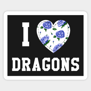 I heart Dragons (light ink) Sticker